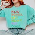 Retro Read Books Lift Heavy Pet Dogs Gym Book Lover Comfort Colors Sweatshirt Butter