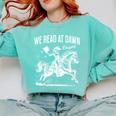 Retro We Read At Dawn Cowgirl Western Librarian Book Lover Comfort Colors Sweatshirt Butter