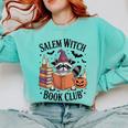 Salem WItch Book Club Halloween Raccoon Witch Reading Book Comfort Colors Sweatshirt Butter