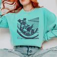 Schnauzer Hammock Reading Book Schnauzer Glasses Comfort Colors Sweatshirt Butter