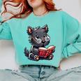 Scottish Terrier Reading a Book Dog Comfort Colors Sweatshirt Butter