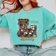 He Sees What You'Ve Been Reading Santa Christmas Bookish Comfort Colors Sweatshirt Butter He Sees What You'Ve Been Reading Santa Christmas Bookish Comfort Colors Sweatshirt Butter