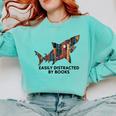 Shark Costume Teens Books Nerds Shark Stuffed Animal Sharks Comfort Colors Sweatshirt Butter