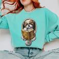 Shih Tzu Book How To Train Your Human Funny Dog Motif Comfort Colors Sweatshirt Butter