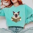 Siamese Cat Reading Book How To Train Your Human Humorous Comfort Colors Sweatshirt Butter Siamese Cat Reading Book How To Train Your Human Humorous Comfort Colors Sweatshirt Butter