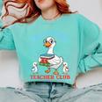 Silly Goose With Books Teacher Club School Educator Comfort Colors Sweatshirt Butter