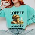 Sleeping Cat And Books With Coffee Lover Comfort Colors Sweatshirt Butter Sleeping Cat And Books With Coffee Lover Comfort Colors Sweatshirt Butter