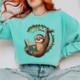 Sloth Reading a Book Lazy Sloth Bookworm Comfort Colors Sweatshirt Butter