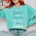 Snow Is Falling Books Are Calling Comfort Colors Sweatshirt Butter Snow Is Falling Books Are Calling Comfort Colors Sweatshirt Butter