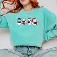 Snowman Reading Books Teacher Librarian Bookworm Christmas Comfort Colors Sweatshirt Butter