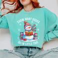Snowman Reading Snow Many Books Snow Little Time Winter Comfort Colors Sweatshirt Butter