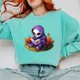Spooky Grim Reaper Reading A Book Cute Creepy Halloween Comfort Colors Sweatshirt Butter Spooky Grim Reaper Reading A Book Cute Creepy Halloween Comfort Colors Sweatshirt Butter