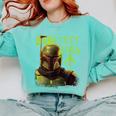 Star Wars The Book Of Boba Fett Neon Boba Fett Lives Poster Comfort Colors Sweatshirt Butter