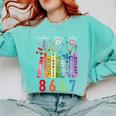 Subtle Floral Foxglove Daisy Tulip Book Lover Comfort Colors Sweatshirt Butter