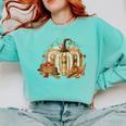 Teacher Book Pumpkin Fall Reading Thanksgiving Autumn Comfort Colors Sweatshirt Butter