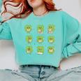 Teacher Reading Shamrock St Patrick’s Day Book Lover Kids Comfort Colors Sweatshirt Butter