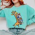 Teacher Shirt Giraffe Holding Books Bookworm Librarian Comfort Colors Sweatshirt Butter Teacher Shirt Giraffe Holding Books Bookworm Librarian Comfort Colors Sweatshirt Butter