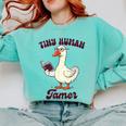 Teacher Silly Goose Reading Book Teaching Tiny Human Tamer Comfort Colors Sweatshirt Butter
