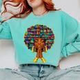 History Month Afro Women Book Lover Librarian Teacher Comfort Colors Sweatshirt Butter