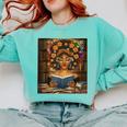 History Month Black Afro Girl Women Book Lovers Flower Comfort Colors Sweatshirt Butter