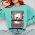 Totally Weird Tees Cat Library Book Reading Literary Comfort Colors Sweatshirt Butter