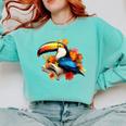 Toucan Reading Book Comfort Colors Sweatshirt Butter
