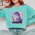 Trex Reading Book Dinosaur Comfort Colors Sweatshirt Butter Trex Reading Book Dinosaur Comfort Colors Sweatshirt Butter