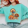 Turkey Read Books Reading Fall Thanksgiving Teacher Comfort Colors Sweatshirt Butter