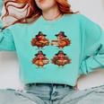 Turkey Reading Books Shirt Thanksgiving Turkey Bookworm Comfort Colors Sweatshirt Butter