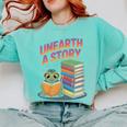 Unearth A Story Cute Turtle Reading Books Librarian Comfort Colors Sweatshirt Butter Unearth A Story Cute Turtle Reading Books Librarian Comfort Colors Sweatshirt Butter