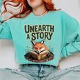 Unearth A Story Fox Reads a Book Comfort Colors Sweatshirt Butter Unearth A Story Fox Reads a Book Comfort Colors Sweatshirt Butter