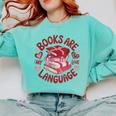 Valentine Book Lover Books Are My Love Language Women Girl Comfort Colors Sweatshirt Butter Valentine Book Lover Books Are My Love Language Women Girl Comfort Colors Sweatshirt Butter