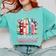 Valentine All Booked For Valentine Book Lovers Teacher Kid Comfort Colors Sweatshirt Butter