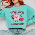 Valentines Day Book Read Your Heart Out Women Men Kids Comfort Colors Sweatshirt Butter