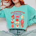 Valentines Reading Book Lover All Booked For Valentine's Day Comfort Colors Sweatshirt Butter