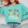 Wild About Reading Animals And Book Lovers Comfort Colors Sweatshirt Butter