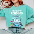 Wild About Reading Book Lover Hippo Comfort Colors Sweatshirt Butter Wild About Reading Book Lover Hippo Comfort Colors Sweatshirt Butter