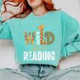 Wild About Reading Books Animal Theme Bookworm Library Day Comfort Colors Sweatshirt Butter Wild About Reading Books Animal Theme Bookworm Library Day Comfort Colors Sweatshirt Butter
