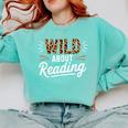 Wild About Reading Books Reader Lover Bookworm Leopard Print Comfort Colors Sweatshirt Butter Wild About Reading Books Reader Lover Bookworm Leopard Print Comfort Colors Sweatshirt Butter