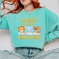 Wild About Reading Cute Animal Book Lover Kids Comfort Colors Sweatshirt Butter Wild About Reading Cute Animal Book Lover Kids Comfort Colors Sweatshirt Butter