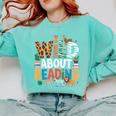Wild About Reading Zoo Animals Books Reader Lover Comfort Colors Sweatshirt Butter Wild About Reading Zoo Animals Books Reader Lover Comfort Colors Sweatshirt Butter