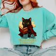 Wizard Cat Reading a Book While Crocheting Comfort Colors Sweatshirt Butter Wizard Cat Reading a Book While Crocheting Comfort Colors Sweatshirt Butter