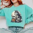Wolf Reading Book Librarian Library Wolves Comfort Colors Sweatshirt Butter Wolf Reading Book Librarian Library Wolves Comfort Colors Sweatshirt Butter