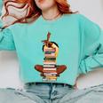 Woman And Books Stack Afro Girl Book Lover Comfort Colors Sweatshirt Butter Woman And Books Stack Afro Girl Book Lover Comfort Colors Sweatshirt Butter