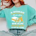 Woman Survives On Books Yarn Knitting Crochet Premium Tri-Blend Comfort Colors Sweatshirt Butter Woman Survives On Books Yarn Knitting Crochet Premium Tri-Blend Comfort Colors Sweatshirt Butter