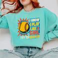 Women's Girls Softball Play Like A Girl Comic Book Pop Art Comfort Colors Sweatshirt Butter Women's Girls Softball Play Like A Girl Comic Book Pop Art Comfort Colors Sweatshirt Butter