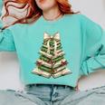 Xmas Tree Books Merry Christmas Coquette Bow Teacher Holiday Comfort Colors Sweatshirt Butter Xmas Tree Books Merry Christmas Coquette Bow Teacher Holiday Comfort Colors Sweatshirt Butter