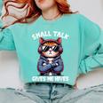 Anti Social Anxiety Mindfulness No Small Talk Introvert Cat Men Women Comfort Colors Sweatshirt Chalky Mint