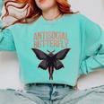 Cryptid Cryptozoology Mothman Introvert -Adults Butterfly Small Crew Neck Classic Fit Short Sleeve Polyester 100 Printed Blended Fabric Comfort Colors Sweatshirt Chalky Mint