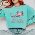 Most Days I Just Wanna Be An Axolotl Salamander Introvert Raglan Baseball Tee Comfort Colors Sweatshirt Chalky Mint